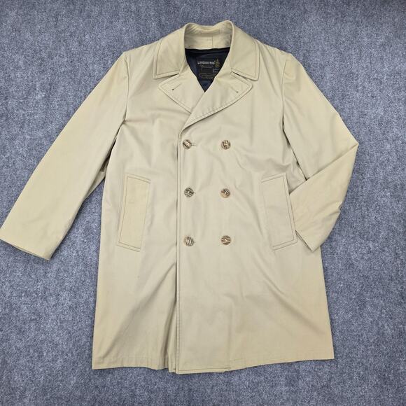 Vintage London Fog Coat Mens 40 Regular Double Breasted Wool Lined 70s Baltimore - Picture 6 of 16